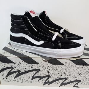 Vans Vault Og Sk8-Hi Lx Skate Shoe Men's 10.5 Women's 12 Black Canvas Suede